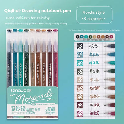Languo 27-207 Colors Of One Set Drawing Handbook Pens Student DIY Graffiti Multi-Color Gel Pen Writing Marker Stationery