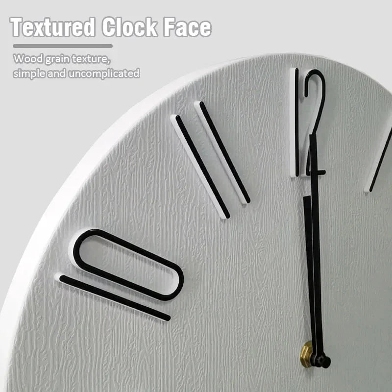 Nordic Style Home Wall Clock No Second Hand Simple Quartz 30"