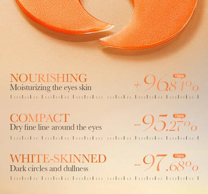 BIOAQUA Vitamin C & Collagen Eye Mask (80 Count) - Brightening Under Eye Patches for Dark Circles, Puffiness, and Anti-Aging Hydration