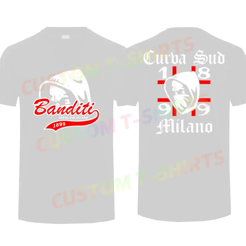 2025 Men T Shirt Casual Milan Curva Sud Milano Ac T-shirt Graphic Summer Sports Tops Short Sleeves 100% Cotton Streetwear S-3XL