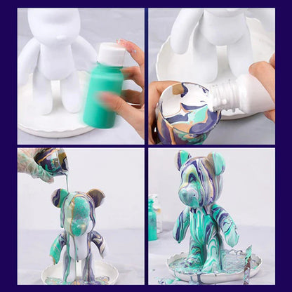 60ml/bottle acrylic paint 24Colors DIY Handmade Graffiti Bearbrick Statue Coloring Pigment Professional Paint Liquid Art Supplie