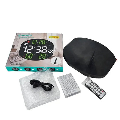 Large Digital Wall Clock Weather Station Forecast TEMP Humidity Date Week Night Mode Table Clock 2 Alarm 12/24H LED Alarm Clock