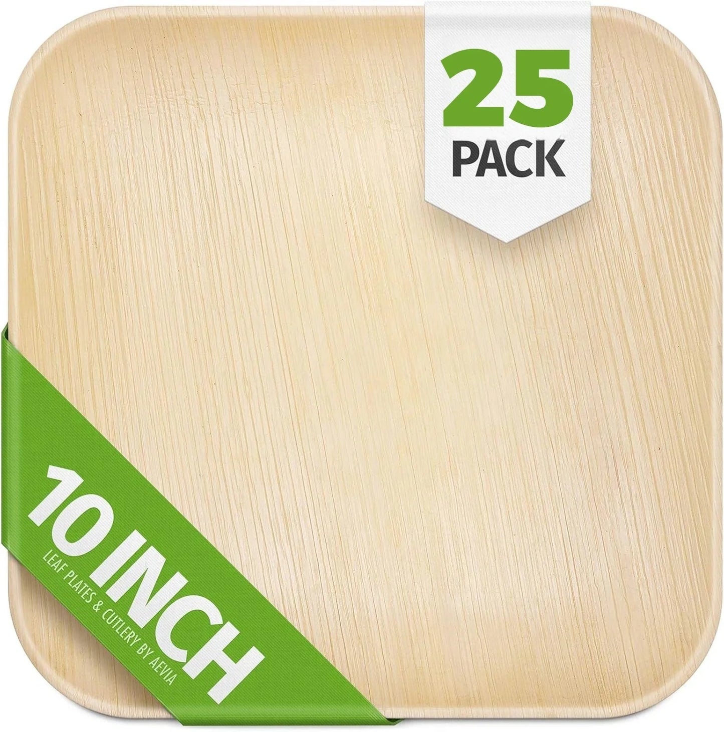 25PCS 6in/8in/10in Disposable Palm Leaf Plate Square Dessert Plates Eco-friendly Bamboo Like Plates Wedding Party Birthday
