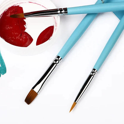18 pcs/set Art supplies gouache oil painting dedicated acrylic painting brush Blue long birch rod Mixed hair paint brush