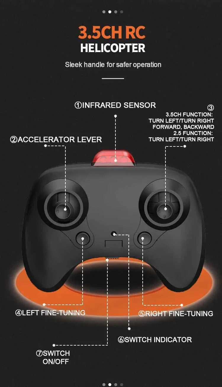 Rc Helicopter 3.5Ch 2.5Ch Rc Plane 2.4G Rc Helicopters for Adults Obstacle Avoidance Electric Airplane Induction Flying Toys