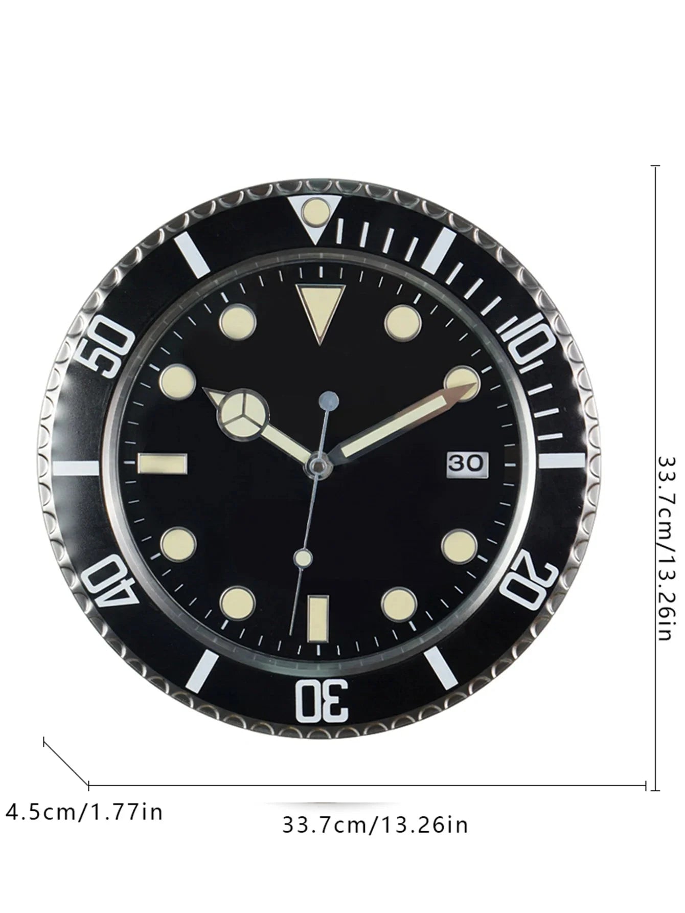 Metal Creative Art Design Digital Luminescent Clock 13"