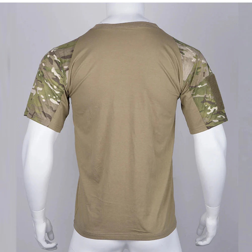 Mens Camouflage Shirts Tees Tactical Combat Shirt Hunting Clothes Tops Workout Clothing Outdoor Breathable Camo T Shirt