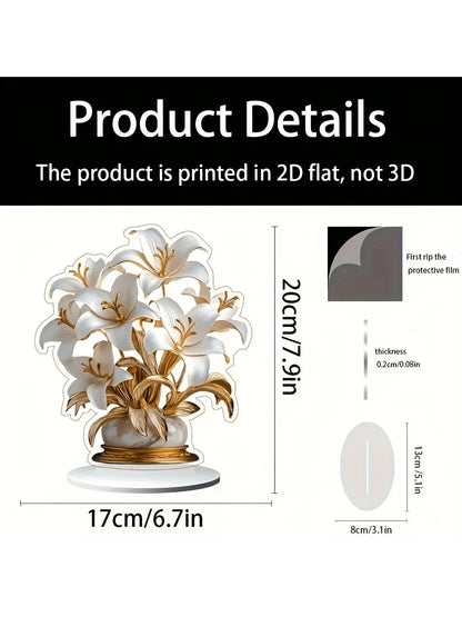 1 piece of lily desktop decoration ornament suitable for living room desktop and office decoraValentine Day wedding decor gifts