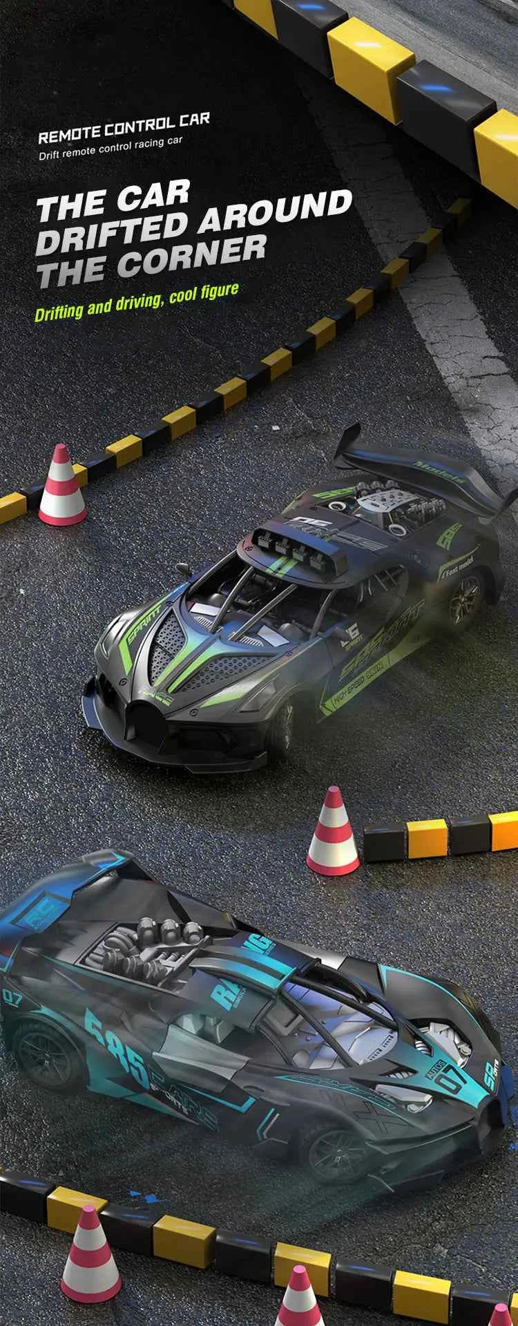 Rc Car 4Ch High-Speed Remote Control Drift Racing Car Electric Sportscar Toy Vehicle Model Toys for Boys Kids Birthday Gift