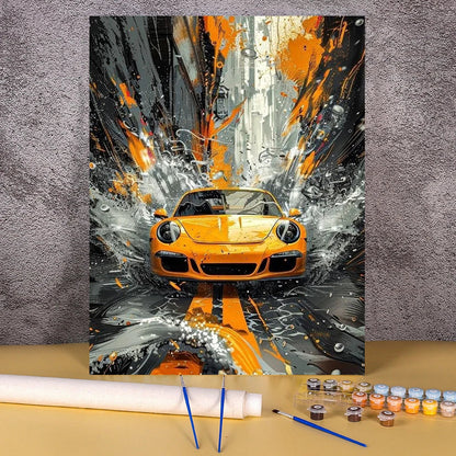 Acrylic Paint By Numbers Red Sports Car  Painting By Numbers On Canvas Coloring By Number For Adults Paint Digital Art