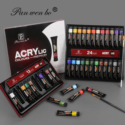 Acrylic Paint Set 6/12 Colors 25ml,Water-Proof Portable Art Rich Pigments for DlY Craft,Drawing,Painting,Canvas, Rock