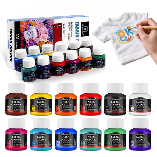 Acrylic Paint Set 6/12 Colors 25ml,Water-Proof Portable Art Rich Pigments for DlY Craft,Drawing,Painting,Canvas, Rock