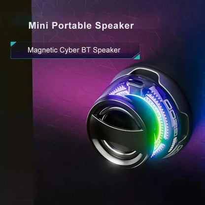 Magnetic Portable Bluetooth Speaker Mini Sound Box HiFi Stereo Soundbar Wireless Loudspeaker with LED Color Light Phone Holder
