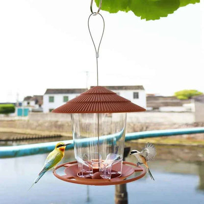 Outdoor Bird Feeding House Waterproof Gazebo Hanging Wild Bird Feeder Cage Outdoor Container With Hang Rope Bird Feeder Garden