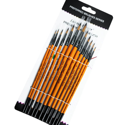 12/48pcs Premium Flat Art Paintbrush Set Durable Anti-Shedding Synthetic Nylon Bristles for Watercolor Acrylics Gouache Painting