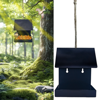 Metal Bird Feeder House, Morden Design House Bird Feeder, Perfect for Attracting Wild Birds, Outdoor Garden Bird Feeder