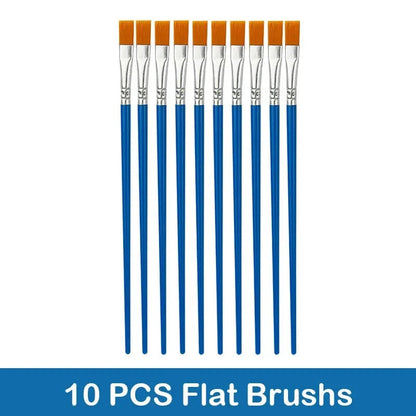 10/20/50Pcs Painting Brushes Set Art Round / Flat Brushs Nylon Hair Paint Brushes Pen for Oil Acrylic Watercolor Art Supplies