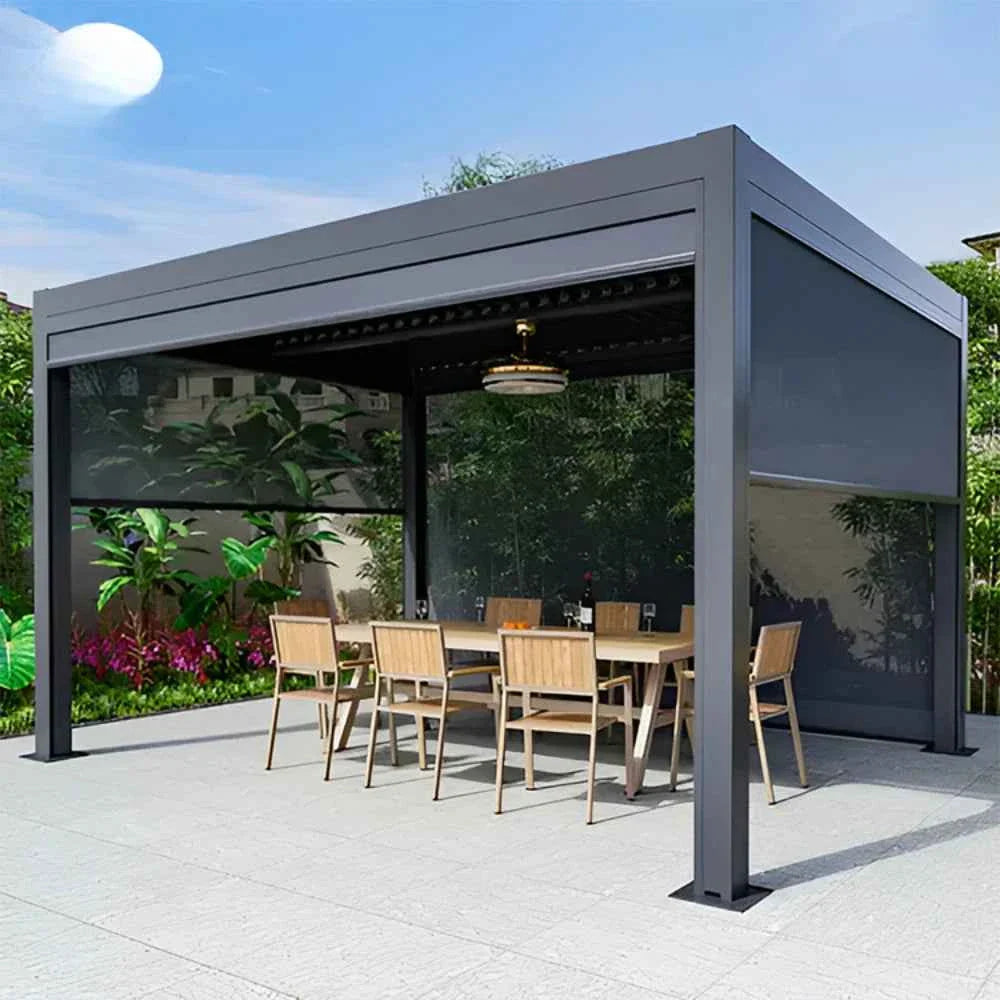 3X3Bioclimatic Pergola Aluminium Pergola Outdoor  Aluminum Pergola Gazebo Manual Pavilion Louver Roof Pergola Carport