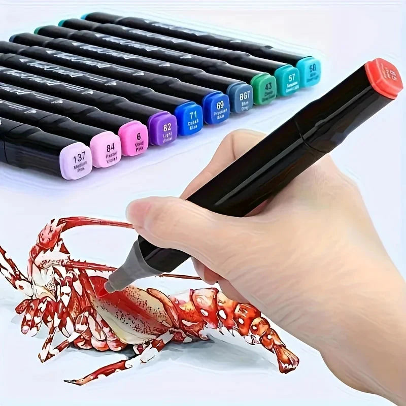 Markers Alcohol Felt Markers Comic Sketch Markers Dual Tip Brushes Art School Supplies Painting Sets School Supplies EasterGifts