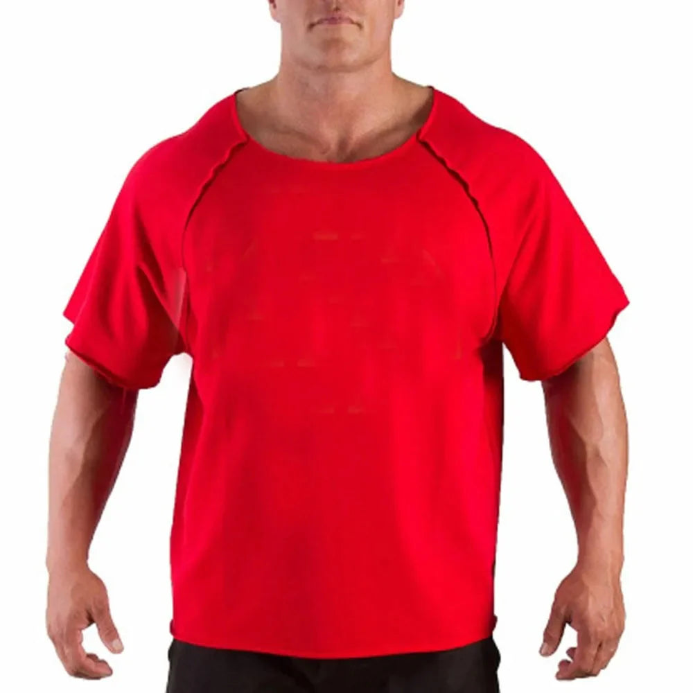 Fashion Men O-Neck T-Shirts Casual Bat Shirt Fitness Gym Wear Bodybuilding Workout Short Sleeve Tee Tops Shirts For Male