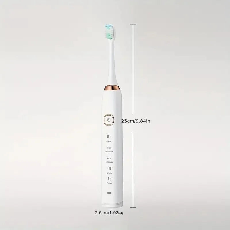 2026 NEW USB Rechargeable Electric Toothbrush Automatic Toothbrush for Adults with 5 Modes and 8 Replacement Brush Heads