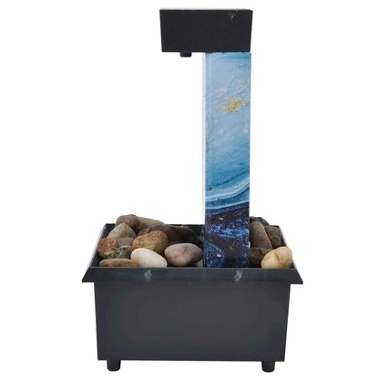 3V USB Marble Water Fountain Ornaments LED Tabletop Fountain with Stones for Home Office Table Decoration Desktop Water Fountain
