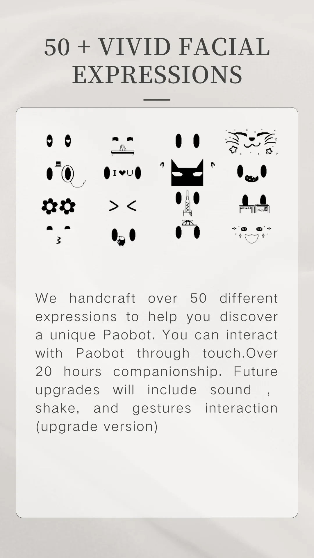 PAOBOT Intelligence Robot Companion Emo Robot Pets Interactive Smart Robot Toy Mini Desktop Robot Electronic Tamagotchi
