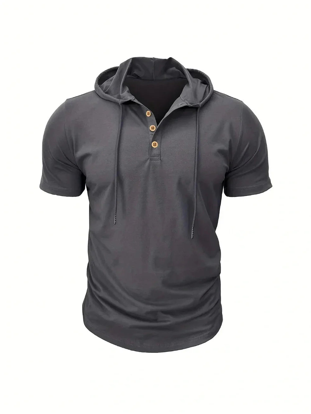 Men T Shirts  Summer Slim Fitness Hooded Short-Sleeved Bodybuilding Quick Dry Tshirt Male Gym Clothes Breathable Sports Tops