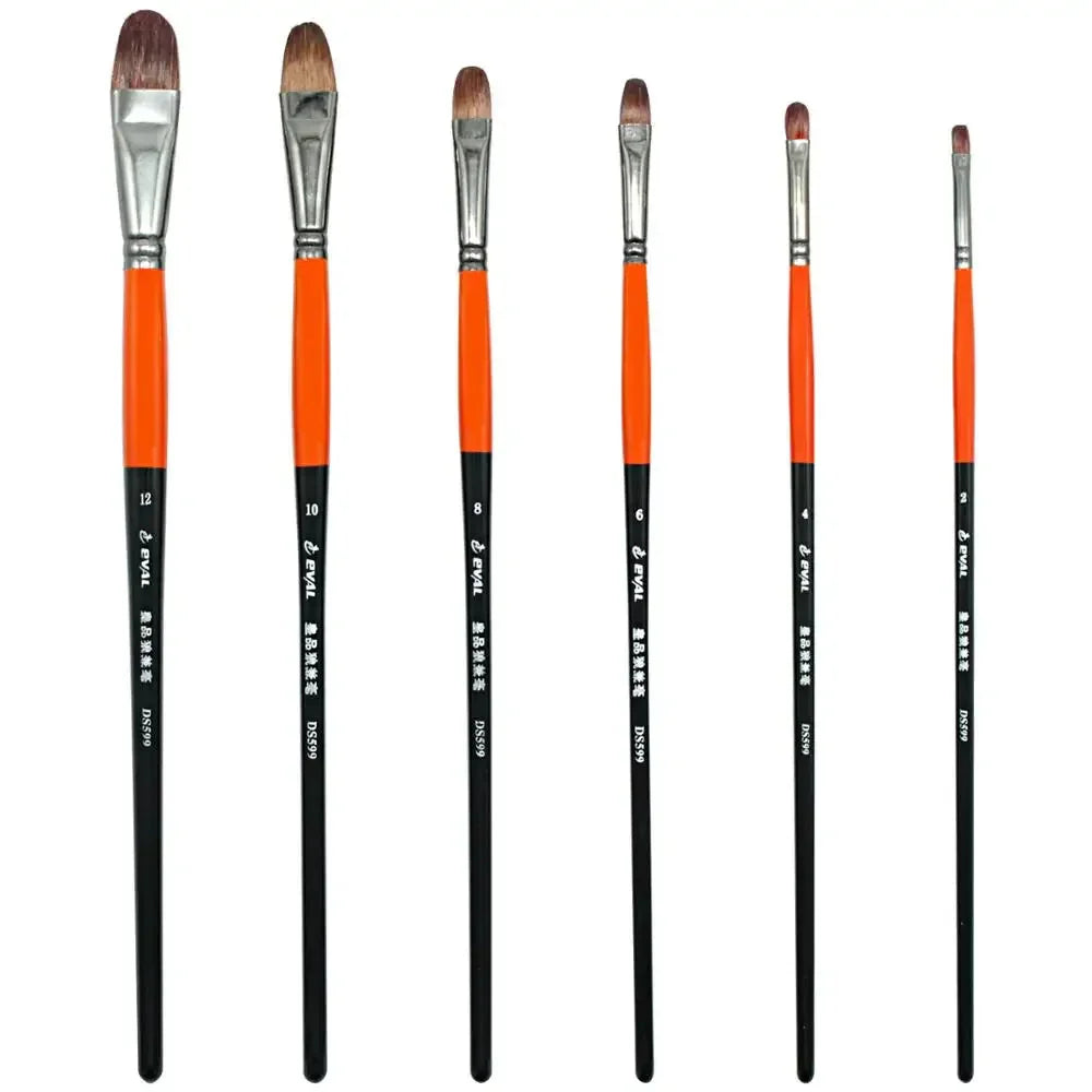 6pcs/set Wool hair Artist Watercolor Brushes Acrylic Oil Brushes Gouache Painting Brush Professional Paint Brush Art supplies
