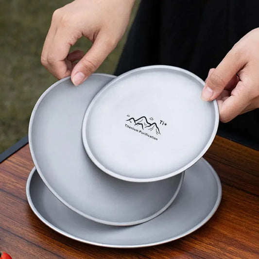 Fruit Salad Household Creative Dish High quality Plates 3pcs Titanium Purification Plate Outdoor Picnic Dinner Tableware Tray