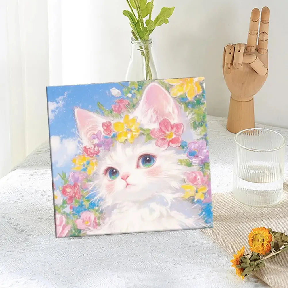 Oil Painting By Number House Tree DIY Digital Oil Painting Scenery Drawing Numbers Adults Kit Cat Handmade Gift Home Decor Gifts
