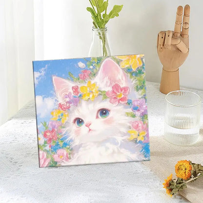Oil Painting By Number House Tree DIY Digital Oil Painting Scenery Drawing Numbers Adults Kit Cat Handmade Gift Home Decor Gifts