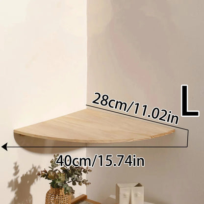 Scalloped Corner Shelves Floating Wall Shelf Storage Rack Wooden Wall Decor Bedroom Living Room Kitchen  Home Decorations Ledge