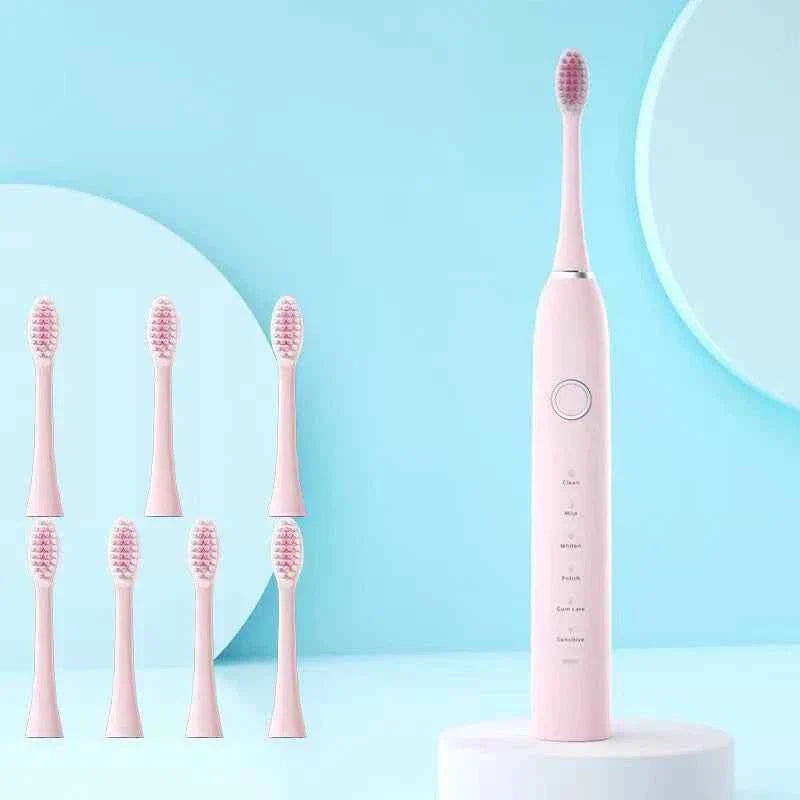 6 Modes Electric Sonic Toothbrush USB Rechargeable for Adults Ultrasonic Tootbrush with 4/8 Replacement Heads Smart Timer IPX7