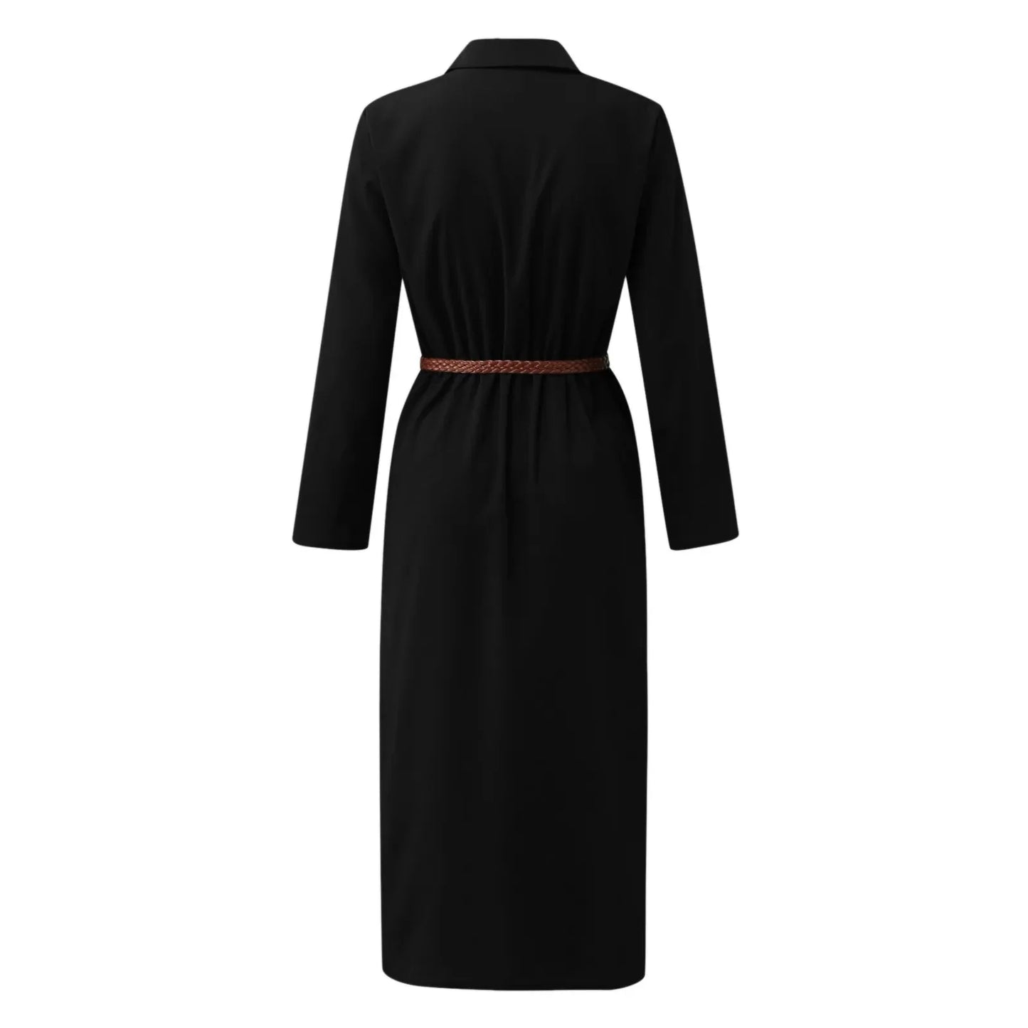 Womens Lace Up Tunic Dresses Summer Streetwear Long Sleeve Shirt Dresses With Belt casual Solid Color Linen Maxi Dress for women