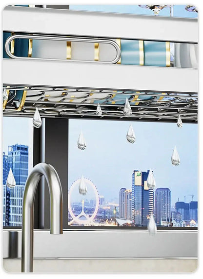 Stainless Steel Sink Shelf Bowl Drain Rack Kitchen Storage Rack Multifunctional Dish Cutlery Knife Spoon Sink Rack Set Organizer
