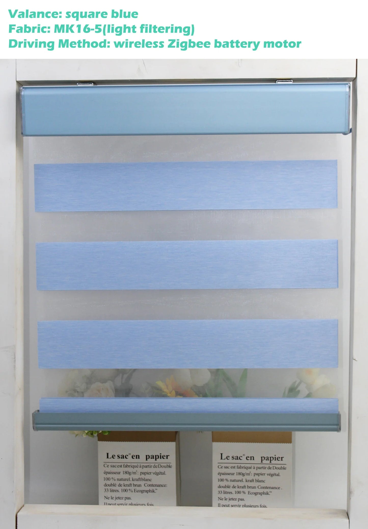 Decopedia Custom Made Zebra Blinds for Windows Motorized Roller Blinds Blackout Day and Night Window Blinds for Sliding Door