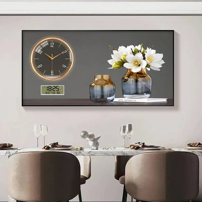 Large Size Aluminum alloy framed Artwork Wall Clock, Luxurious Muted Quartz Clock for Home Decor,living Room,bed Room Décor