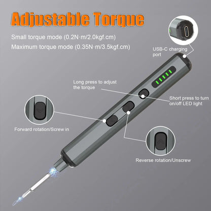 KUNLUN 68-in-1 Mini Electric Screwdriver Set, Small Electric Screwdriver Cordless with 64 Magnetic Bits, 5 Torque Settings,