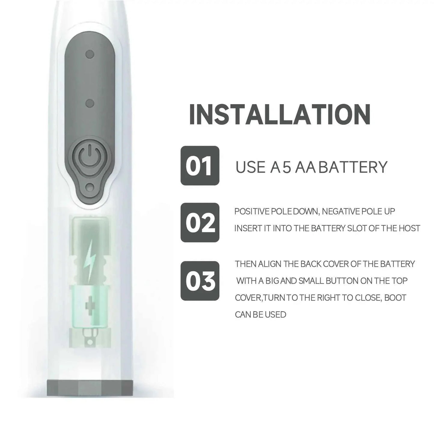 Sonic Electric Toothbrush for Men and Women Adult Household Non Rechargeable Soft Hair IPX6 Waterproof
