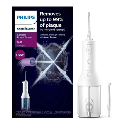 Philips Sonicare 2000 series tooth flosser HX3826, 250 ml water container, USB-C cable, 3 strengths, 360° rotation