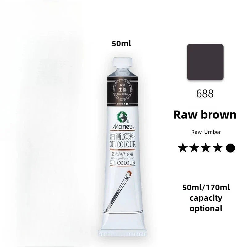 Maries Oil Paint 50ML Oil Painting Art Creation Pigment Large Oil Paint Paint Single Commonly Used 24 Colors