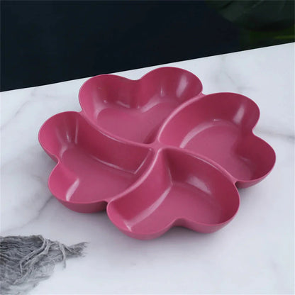 Snack Snack Plate Feel Comfortable Beautiful Shape Wheat Straw Kitchen Bar Utensils Four-leaf Clover Plate Fruit Plate