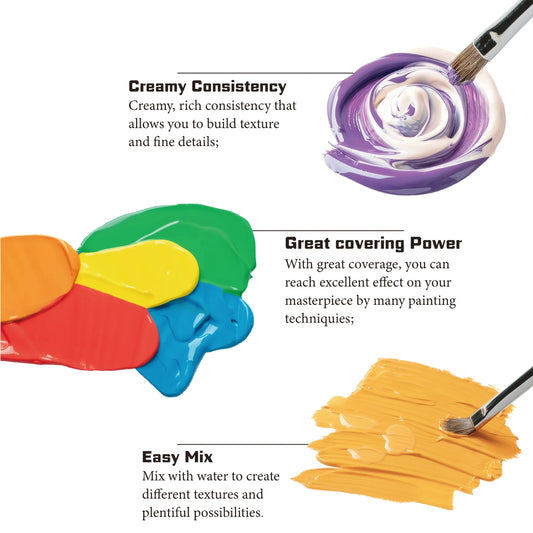 Acrylic Paint Professional Grade Painting Pigments Art Painting Waterproof Pigment Handicraft CreationIndoor Outdoor Creation