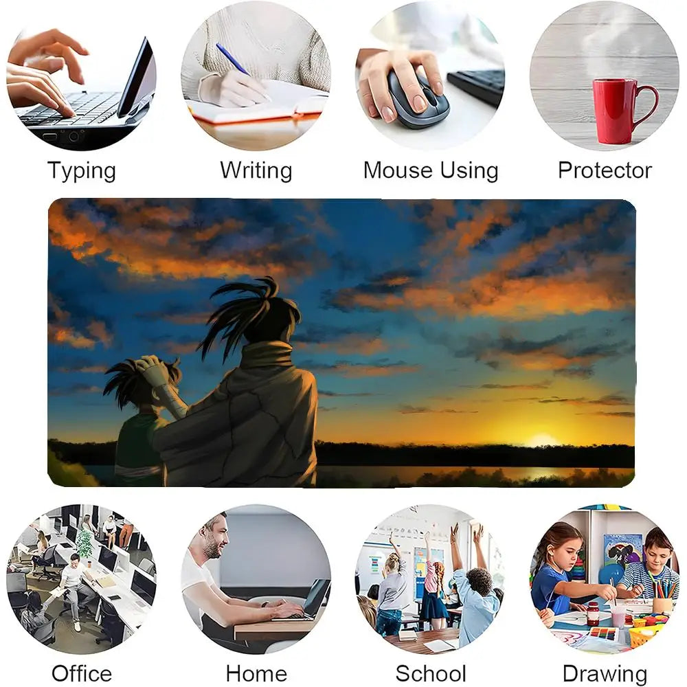 Anime The L-Legend Of Dororo And Hyakkimaru Mouse Pad Mousepad Large Gaming LockEdge Thickened Computer Keyboard Table Desk Mat