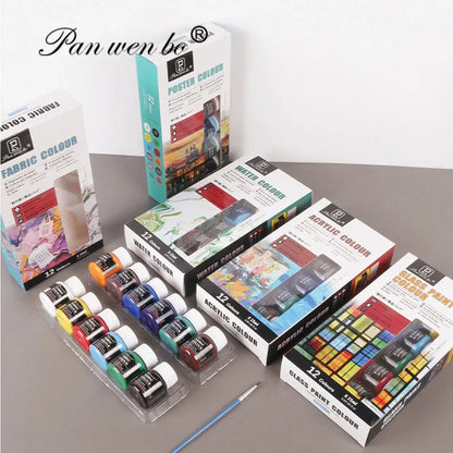 Acrylic Paint Set 6/12 Colors 25ml,Water-Proof Portable Art Rich Pigments for DlY Craft,Drawing,Painting,Canvas, Rock