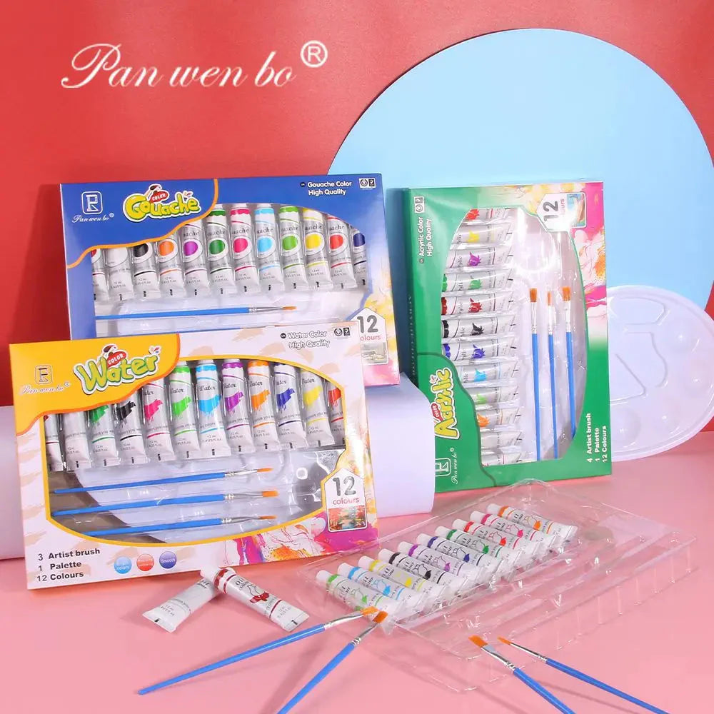 Acrylic Paint Set 6/12 Colors 25ml,Water-Proof Portable Art Rich Pigments for DlY Craft,Drawing,Painting,Canvas, Rock