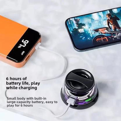 Magnetic Portable Bluetooth Speaker Mini Sound Box HiFi Stereo Soundbar Wireless Loudspeaker with LED Color Light Phone Holder