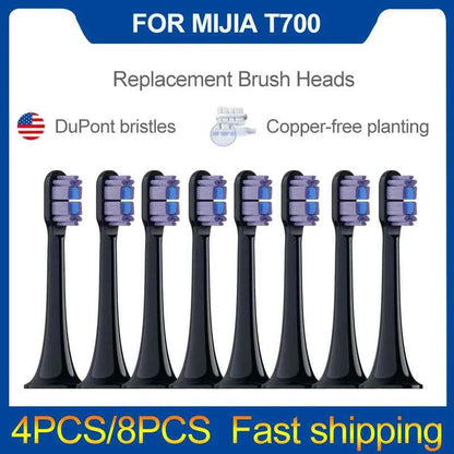 4/8PCS Replacement Brush Heads For XIAOMI MIJIA  T700 Sonic Electric Toothbrush Dupont Bristle with Caps Sealed Pack