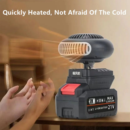 Electric Power Warm Air Blower Fan Heater Portable Small Space Heater Car Window Defogger Power Tool Parts Battery Powered